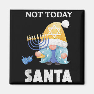 Lustiger Hanukkah Nicht Santa Gnom Menorah Jüdisch Magnet
