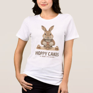 Lustiger Häschen-Bäcker-T-Shirt 🐰 „Hoppy Cakes Tri-Blend Shirt