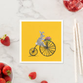Lustiger Hase auf einem Fahrrad Serviette (Beispiel)
