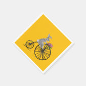 Lustiger Hase auf einem Fahrrad Serviette (Ecke)