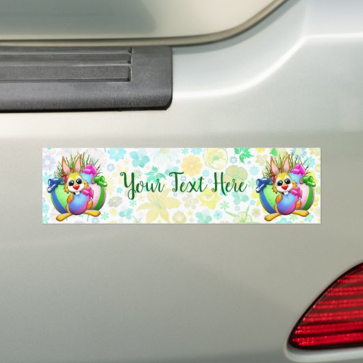 Lustiger Hase beißt ein Osterei Autoaufkleber (Auf Auto)