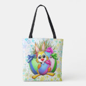 Lustiger Hase beißt ein Osterei Tasche (Rückseite)