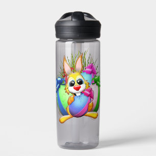 Lustiger Hase beißt ein Osterei Trinkflasche
