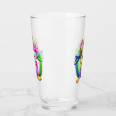 Lustiger Hase beißt in ein Osterei Glas (Links)
