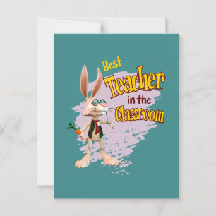 Lustiger Hase Bester Lehrer im Klassenzimmer Postkarte