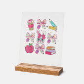 Lustiger Hase Coquette Schleife Kaninchen Lehrer O Acrylschild (Winkel)