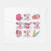 Lustiger Hase Coquette Schleife Kaninchen Lehrer O Fleecedecke (Vorderseite (Horizontal))