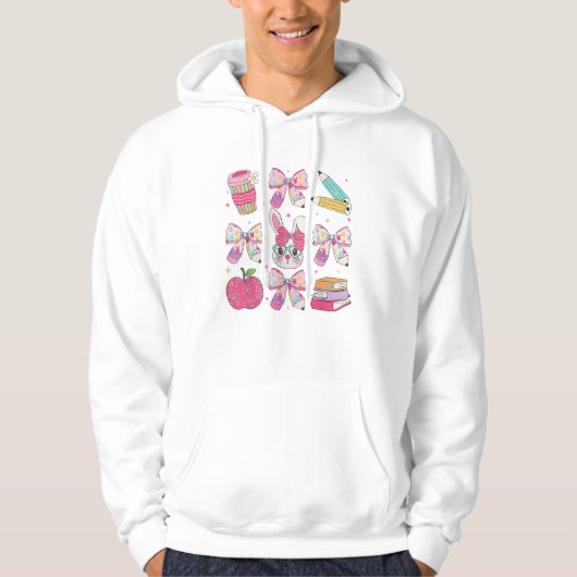 Lustiger Hase Coquette Schleife Kaninchen Lehrer O Hoodie (Vorderseite)