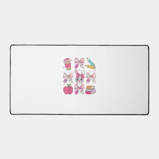 Lustiger Hase Coquette Schleife Kaninchen Lehrer O Schreibtischunterlage (Vorderseite)