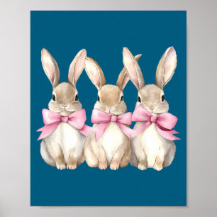 Lustiger Hase Coquette Schleife Kaninchenliebhaber Poster