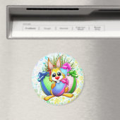 Lustiger Hase, der ein Osterei beißt Magnet (In Situ (Geschirrspüler))