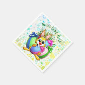 Lustiger Hase, der ein Osterei beißt Serviette (Ecke)
