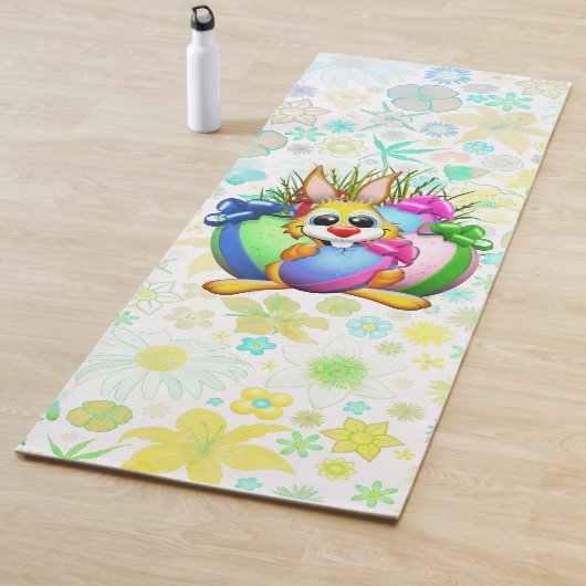 Lustiger Hase, der ein Osterei beißt Yogamatte (Beispiel)