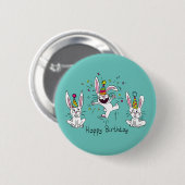 Lustiger Hase Geburtstag Kinder Button (Vorne & Hinten)