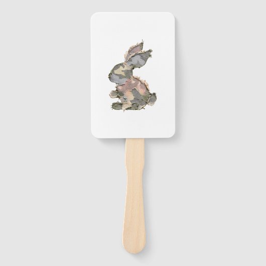 Lustiger Hase Häkeln Patchwork-Tarnung Kaninchen F Fächer (Vorderseite)