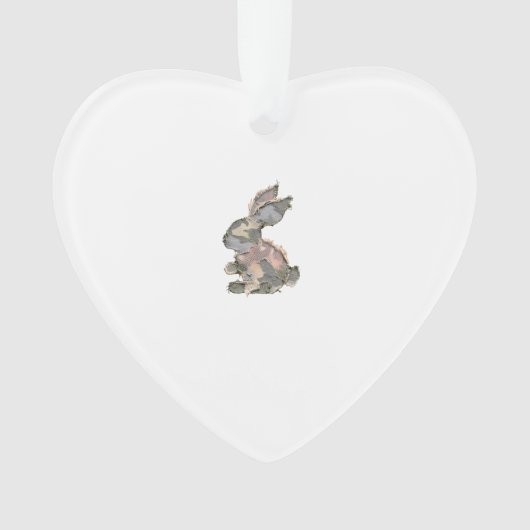 Lustiger Hase Häkeln Patchwork-Tarnung Kaninchen F Ornament (Vorderseite)