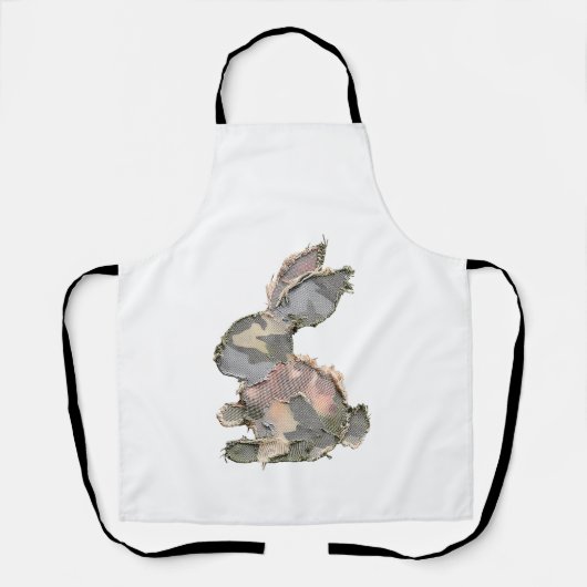 Lustiger Hase Häkeln Patchwork-Tarnung Kaninchen F Schürze (Vorderseite)