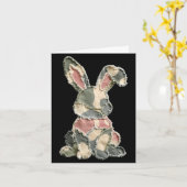 Lustiger Hase Häkeln Patchwork-Tarnung Kaninchen g Karte (Gelbe Blume)