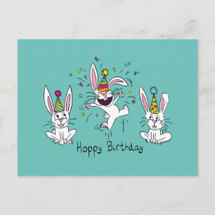 Lustiger Hase Happy Birthday Süße Kinder Kaninchen Postkarte