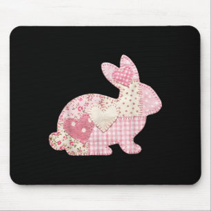 Lustiger Hase Herz Blumen-Patchwork-Hase Fröhliche Mousepad