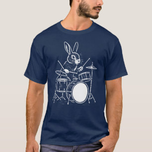 lustiger Hase spielt Schlagzeug T-Shirt