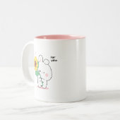 lustiger Hase Zweifarbige Tasse (Vorderseite Links)