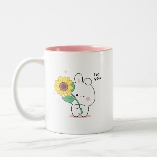 lustiger Hase Zweifarbige Tasse (Links)
