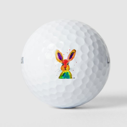 Lustiger Hasenkaninchen Golfball (Vorderseite)