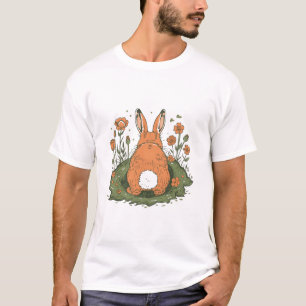 Lustiger Hasenpopo-Oster-Garten-Illustration T-Shirt