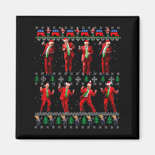 Lustiger hässlicher Weihnachtsmann Trump Tanzstil Magnet