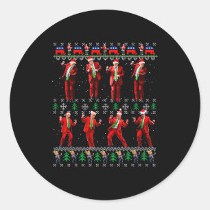 Lustiger hässlicher Weihnachtsmann Trump Tanzstil  Runder Aufkleber