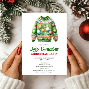 Lustiger hässlicher Weihnachtspullover Einladung z
