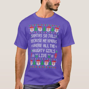 Lustiger hässlicher Weihnachtspullover Jolly Santa T-Shirt