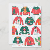 Lustiger hässlicher Weihnachtspullover-Weihnachtsf Einladung (Rückseite)