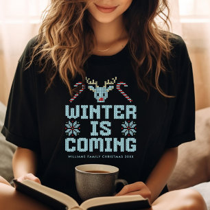 Lustiger hässlicher Weihnachtspullover Winter-is-C T-Shirt
