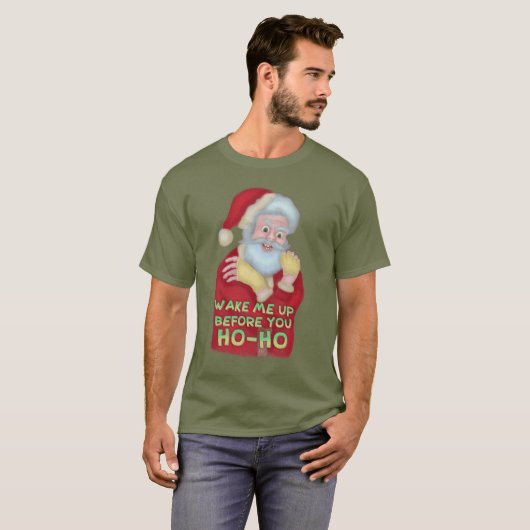 Lustiger hässlicher WeihnachtsSpaß | Sankt wecken T-Shirt (Vorne ganz)