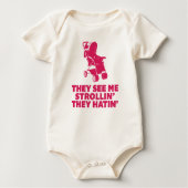 Lustiger Hatin und Strollin Säuglings-Strampler Baby Strampler (Vorderseite)