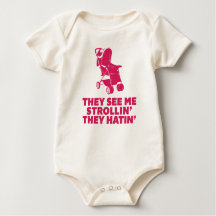 Lustiger Hatin und Strollin Säuglings-Strampler