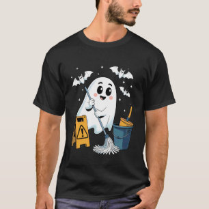 Lustiger Hausmeister Geist Halloween Frau T-Shirt