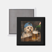 Lustiger Havanese-Hund trinkt Bier Meme Magnet (Vorderseite/Rückseite)