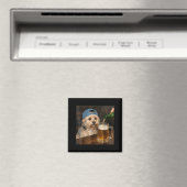 Lustiger Havanese-Hund trinkt Bier Meme Magnet (In Situ (Geschirrspüler))