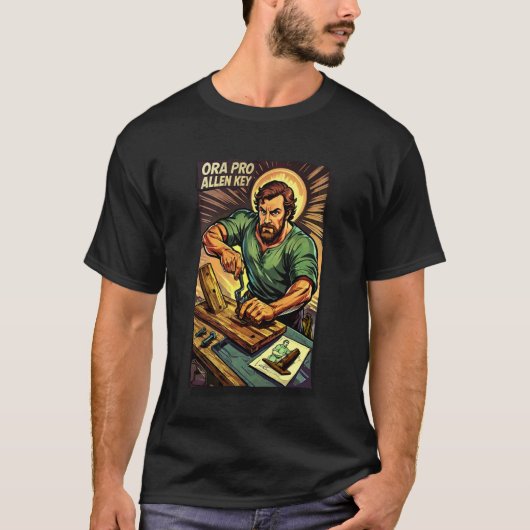 Lustiger Heiliger Josef Katholischer Vater Und Arb T-Shirt (Vorderseite)
