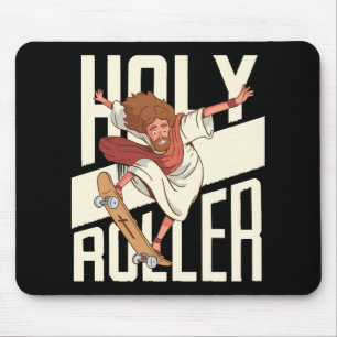 Lustiger Heiliger Roller Skateboarding Jesus Mousepad