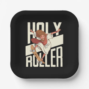 Lustiger Heiliger Roller Skateboarding Jesus Pappteller