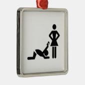 Lustiger Heiratantrag mit einer Kreditkarte Silbernes Ornament (Rechts)