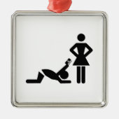 Lustiger Heiratantrag mit einer Kreditkarte Silbernes Ornament (Vorne)