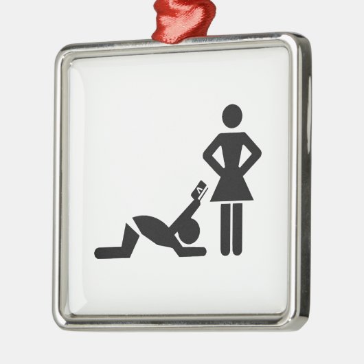 Lustiger Heiratantrag mit einer Kreditkarte Silbernes Ornament (Links)