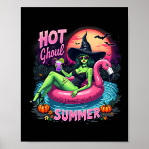 Lustiger heißer Ghoul-Sommer-Summerween-Vibes-Skel Poster