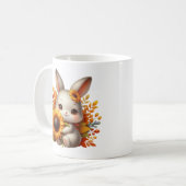 Lustiger Herbst-Saison-Hasen-Monogramm-Kaffee  Kaffeetasse (Vorderseite Links)
