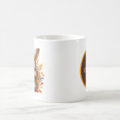 Lustiger Herbst-Saison-Hasen-Monogramm-Kaffee  Kaffeetasse (Mittel)